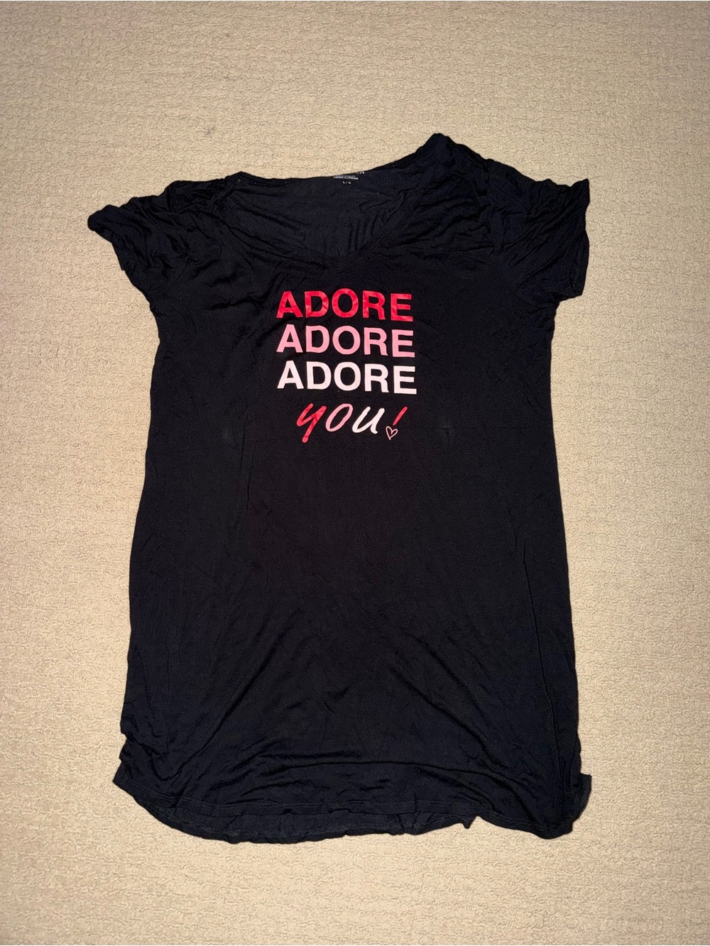 Adore You Black Graphic nightie nightgown sleep dress